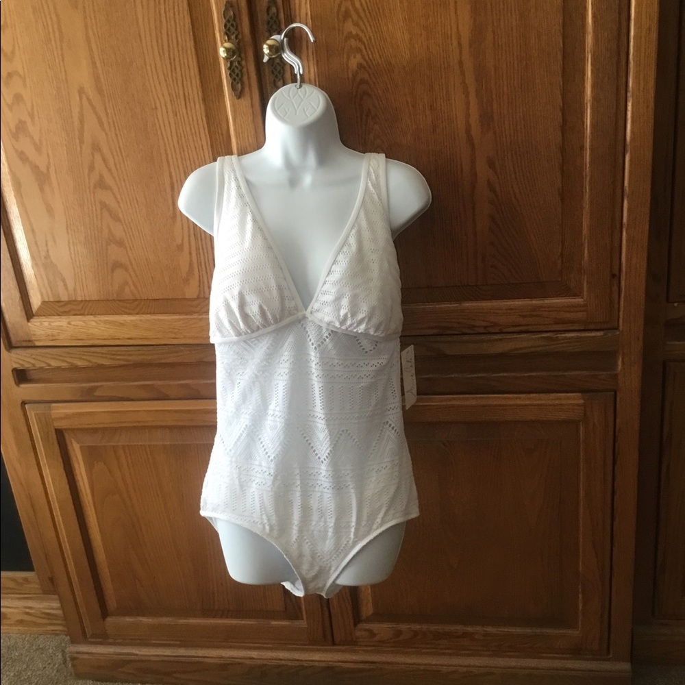 White Crochet one piece
